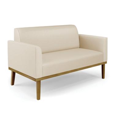Imagem de Sofá Namoradeira Base De Madeira Fixa Castanho Marisa Corino Bege D03 - D?rossi