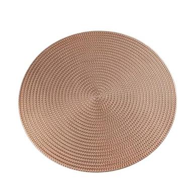 Imagem de Kit 4 Ou 6 Peças Mesa Sousplat Cozinha Redondo Jantar Descanso De Prato(KIT 6 ROSA METÁLICO)