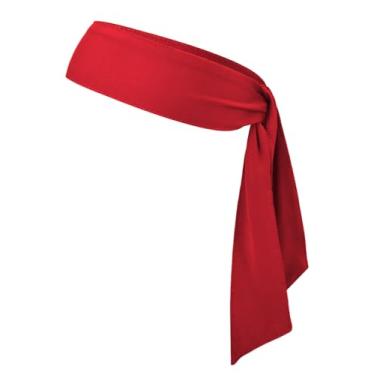 Imagem de Tiara de cabeça de pirata para homens e mulheres fãs de esportes Ninja futebol basquete equipes gravatas de cabeça Halloween (vermelho)