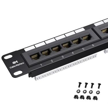 Imagem de Cable Matters UL Listed Rackmount or Wall Mount 24 Port Cat6 Patch Panel (Painel de Patch Cat 6 RJ45)