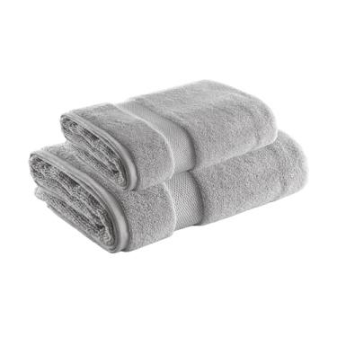 Imagem de Jogo de Toalhas Banh�o e Rosto Super Soft Zero Twist 500g/m� � 97% Algod�o e 3% Poli�ster � Alta Absor��o, Toque Macio e Secagem R�pida � Altihaus (Cinza)