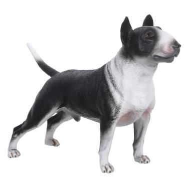 Imagem de HANABASS Estatueta de cachorro bull terrier em pé modelo de cachorro de plástico para decoração de quarto, estatuetas de bull terrier para meninos e meninas