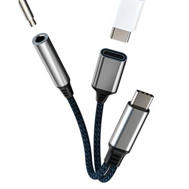 Imagem de Adaptador de carregamento USB-C para fone de ouvido de 3,5 mm (2 em 1) para iPhone15 Pro Max Plus para iPad Air Mini cabo auxiliar dongle DAC tipo C cabo divisor de áudio compatível com Samsung Galaxy
