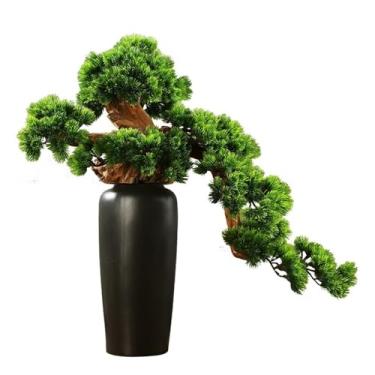 Imagem de Árvore artificial Árvore Bonsai Artificial Com Vaso De Cerâmica Decoração Entrada Da Sala Estar Pinheiro Falso(Grande)
