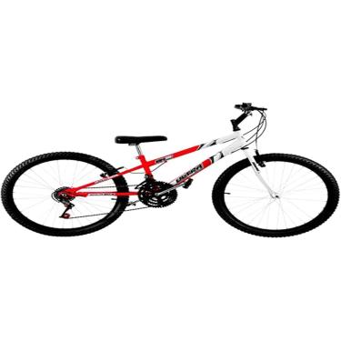 Imagem de Bicicleta de Passeio Ultra Bikes Esporte Bicolor Rebaixada Aro 26 Reforçada Freio V-Brake – 18 Marchas Vermelho Ferrari/Branco