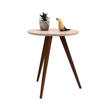 Imagem de Mesa Lateral De Canto Pé Palito Off White 50cm
