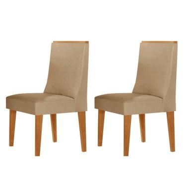 Imagem de Conjunto Com 2 Cadeiras Para Sala De Jantar Moderna Mobília Turim 07 Naturale