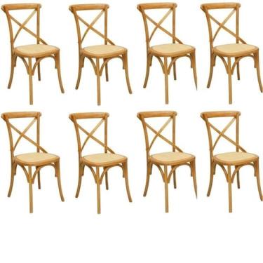 Imagem de Kit com 8 Cadeiras de Jantar Katrina Bétula