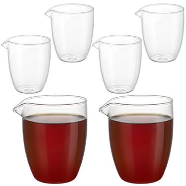 Imagem de Yarlung Pacote com 6 copos de vidro para compartilhamento de chá, 241 g, copo de chá transparente, pequeno jarro de água para chá Kungfu, café e leite, servir na mesa