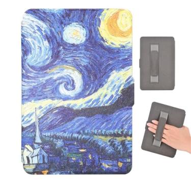 Imagem de Akacy Capa com função auto despertar/hibernar/à prova d'água para Kindle (10ª geração, modelo: J9G29R, lançado em 2019) 15 cm pintado com alça (2)