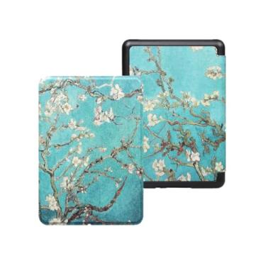 Imagem de Akacy Capa com padrão pintado para Kindle Paperwhite de 6,0 polegadas 10ª geração lançada em 2018 (Modelo: PQ94WIF) Capa protetora de couro PU com função auto despertar/hibernar/à prova d'água (2)
