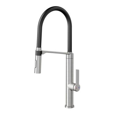 Imagem de Torneira Misturador Monocomando Docol Doc 90006957134 De Bancada Inox Escovado / Preta