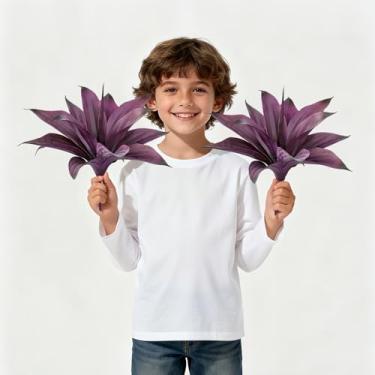 Imagem de ENALGRE Planta artificial de agave sintética para uso ao ar livre, planta falsa para decoração de casa interna, planta de plástico, planta artificial de simulação de plantas internas, 30,5 cm (roxo