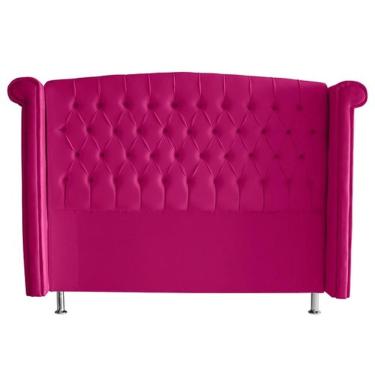 Imagem de Cabeceira De Cama Box Luxo Casal 140 Cm Suede Rosa Pink Do Lar Móveis