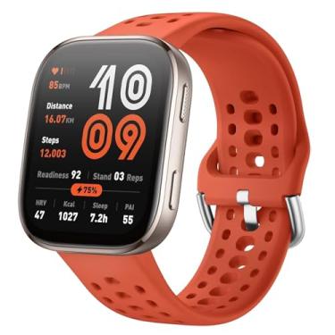 Imagem de ZOCOVIN Pulseira de silicone para Amazfit Helio Strap/Bip 6/Bip 5, pulseira de substituição macia esportiva respirável para Amazfit GTR 4/3 Pro/3/2/2e/47 mm masculina e feminina