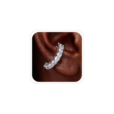 Imagem de Brincos de orelha para mulheres, brincos de prata dourados, brincos de zircônia cúbica cintilante para mulheres, clipe na cartilagem, brinco de brinquedo de Natal, fantasia de joias de Natal, Medium