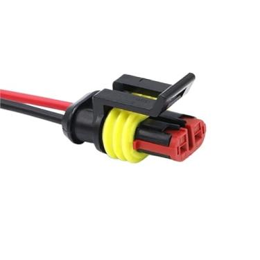 Imagem de FLKPIEGRH 5/20/100 conjuntos AMP conector elétrico automotivo plugue impermeável 1-6PIN terminal HID conversão macho fêmea soquete com fio 15 cm (conjunto inteiro de 3p, 5 conjuntos)