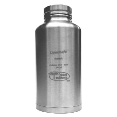 Imagem de Garrafa LiquidSafe Térmica de Aço Inox para Acampamentos, Aventuras e Pescarias (prata)