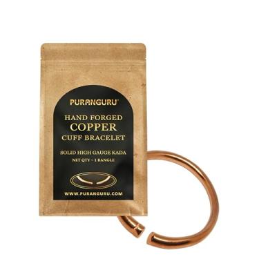 Imagem de PURANGURU Bracelete de cobre puro para homens e mulheres | Sólido ajustável de 4,5 mm de espessura | Pesado, alto calibre e cobre 100% puro de alta qualidade | Sikh Punjabi Sardar Kada | Presente