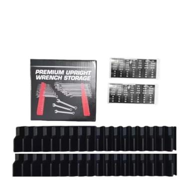 Imagem de Conjunto de 40 chaves magnéticas verticais pretas – Organizador modular de ferramentas para chaves inglesas, garagem resistente e armazenamento de caixa de ferramentas para mecânicos