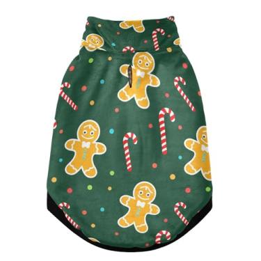 Imagem de SEHANY Casaco de Natal de gengibre para cães pequenos, super quente, à prova de vento, jaqueta de inverno, macia, aconchegante para animais de estimação, moletom para clima frio na neve com furo na