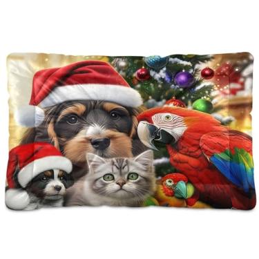 Imagem de SEHANY Cama de Natal para cães e gatos, cama de gato com fundo antiderrapante, caixa de canil, colchão macio para animais de estimação, lavável, almofada de cama para cães pequenos, médios e grandes