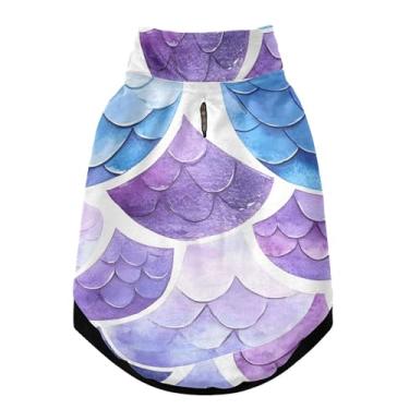 Imagem de SEHANY Casaco de cachorro com escama de peixe arco-íris para cães pequenos, superquente à prova de vento, jaqueta de inverno macia e aconchegante para clima de neve fria com coleira para animais de