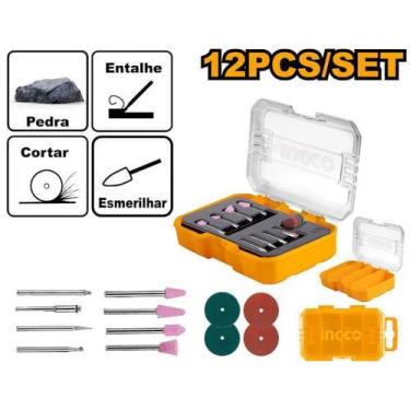 Imagem de Conjunto de Acessórios p/ Micro Retífica 12 Peças INGCO