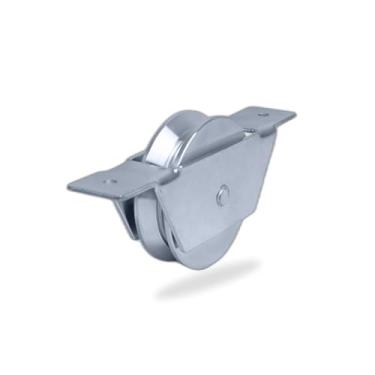 Imagem de Roldana 2 Polegadas Canal V, Aço 1020, Suporte Aberto com Rolamento, 150kg Capacidade, para Portões e Portas Deslizantes, 1 unidade