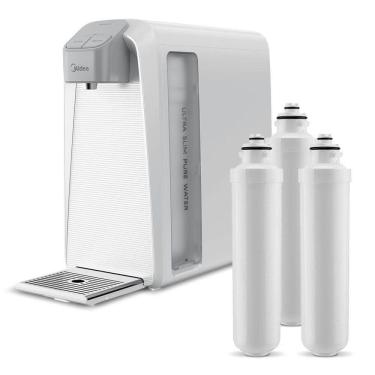 Imagem de Kit Purificador De Água Slimpure Branco + 3 Filtros Refis Midea JDD2580TW.FPBTNB3x Bivolt