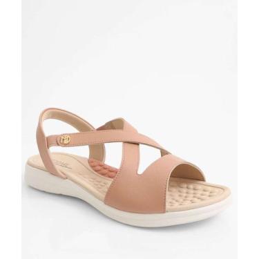 Imagem de Sandália Feminina Rasteira Tiras Modare Bege-18237, Bege, 36