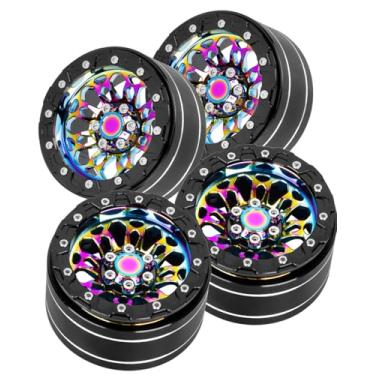 Imagem de hopsupRC RC 2.2inch Beadlock Aluminum Aolly Wheel Rim Upgrades Parts for 1/10 SCX10 AMG 6x6 TRX4 Red cat Gen8 Red cat Everest gen 7 Pro RC Car,Wheel Hub Rim 2.2 Beadlock Wheel Rims Heavy Duty.