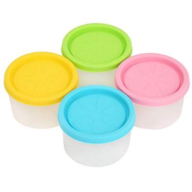 Imagem de Cryfokt Conjunto de Copo de Armazenamento de Comida para bebê de Silicone, Resistente a Altas/baixas Temperaturas por 6 Meses + Material Ecológico Azul/rosa/amarelo/verde (120ml)