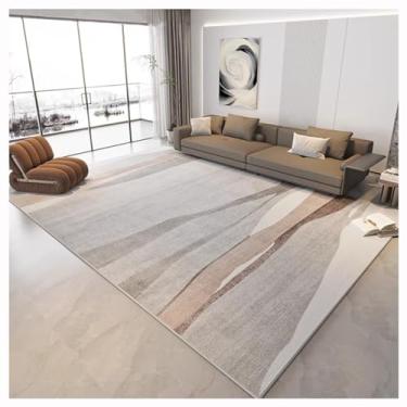 Imagem de SPXMQSS Tapetes de sala de estar, tapetes para quarto, antiderrapante, lavável, tapete que não cai, tapete interno de pelo baixo para quarto, sala de estar, cinza claro