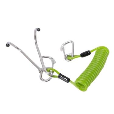 Imagem de Cryfokt Bobina de Mola de Gancho Duplo de Recife de Aço Inoxidável para Mergulho Autônomo para Fotógrafos Subaquáticos Mergulho à Deriva, Tensão Forte e Longa de 1 M, 1 X Gancho de Recife de Autônomo