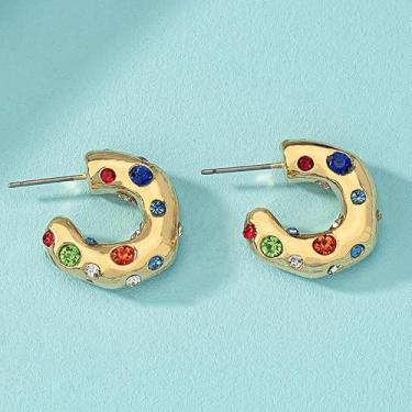 Imagem de Brincos de argola de ouro para mulheres, pequenos, delicados, apertados, modernos, minimalistas, leves, presentes de presente para o dia a dia, presentes de Natal, presentes de amizade para mulheres