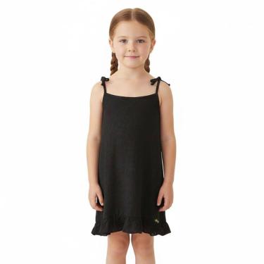 Imagem de Saída de Praia Infantil com Alças Preta Everly