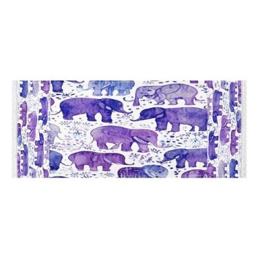 Imagem de Wassud Capas roxas de lavadora e secadora de elefantes, protetor de lavadora com sacos de armazenamento, capa de geladeira à prova de poeira com bolsos para lavanderia doméstica, cozinha, 120 x 55 cm