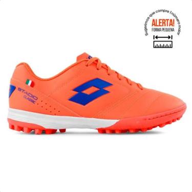 Imagem de Chuteira Society Lotto Stadio Classic B700 Masculina, 40, Laranja, Azu
