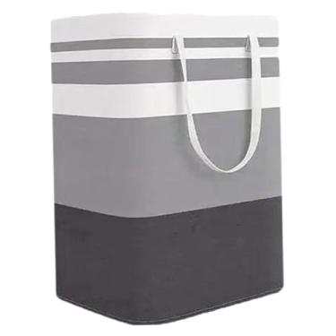 Imagem de Baoblaze Cesto de roupa suja cinza, organizador versátil e leve para quarto, casa, dormitório e sala de estar.