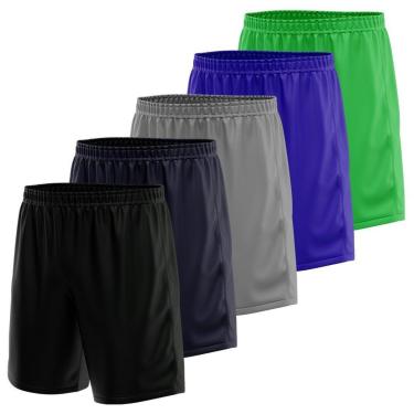 Imagem de Kit 5 Calção Short Futebol Basquete Vôlei Bermuda Dry Treino Academia-Masculino