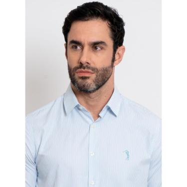 Imagem de Camisa Aleatory Listrada Manga Longa Milos Branco-Masculino