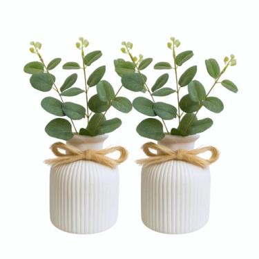 Imagem de Planta artificial Arranjo de flores para decoração kit 2 (Eucalipto)
