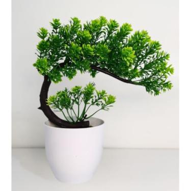 Imagem de Genérico, Árvore Bonsai Modelo Barba de Dragão Vaso Redondo Artificial Realista Charme Oriental em Seu Espaço