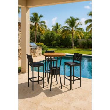 Imagem de Mesa Bistrô Redonda com Cooler 3 Banquetas Náutic - Solara