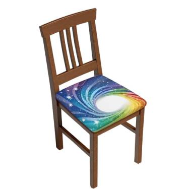 Imagem de ZERAOKE Fundo arco-íris - Capa de almofada quadrada estampada com laços para decoração de cadeira de jantar, casa, casamento. Duas peças