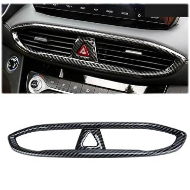 Imagem de MUXEE Para Hyundai Santa Fe 2019 2020 2021 2022 2023 Acabamento da moldura da ventilação do ar condicionado Center Contro - Acessórios interiores esportivos de fibra de carbono ABS