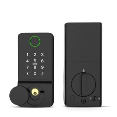 Imagem de Luocute Smart Lock, Cartão-chave Com Senha de Impressão Digital TY APP WiFi Acesso Remoto 8 Idiomas para Portas de Abertura Esquerda e Direita, para Portas de Vidro Sem Moldura de 10