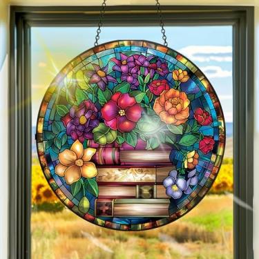 Imagem de Acrílico colorido apanhador de sol, decoração de janela suspensa, arte de parede de arco-íris, para sala de estar, quarto, varanda, decoração de jardim interno e externo 19 x 19 cm - 33 cm