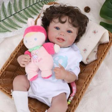 Imagem de Bebê Reborn Boneca Corpo de Silicone Realista Menina Pintada Original (Sorriso Menina 48cm)